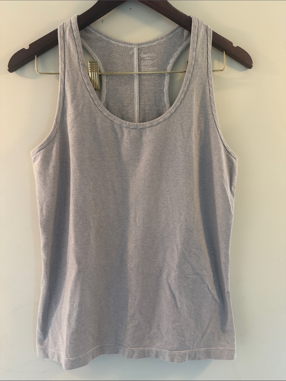 Gap Body Women's Gray Cotton Racerback Tank Top Sz Large EUC